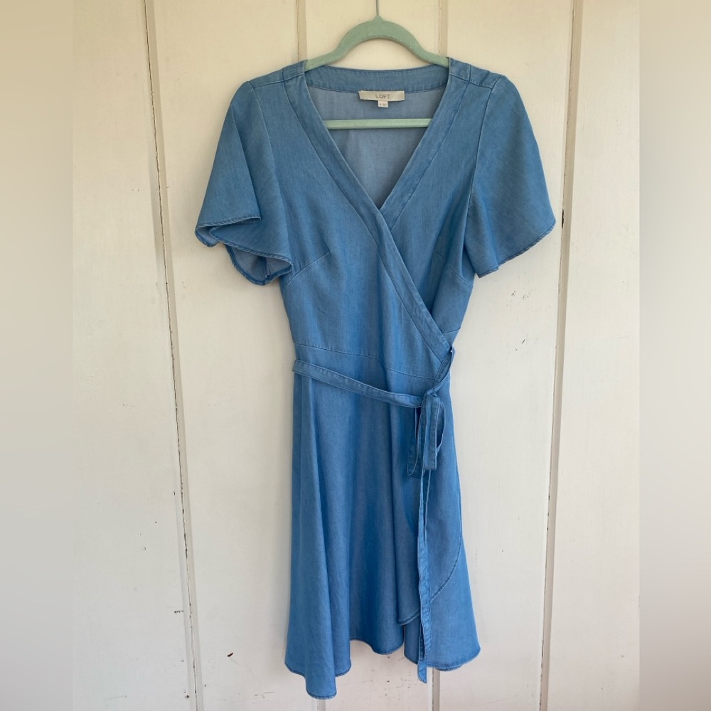 J.Crew blue wrap dress size 6